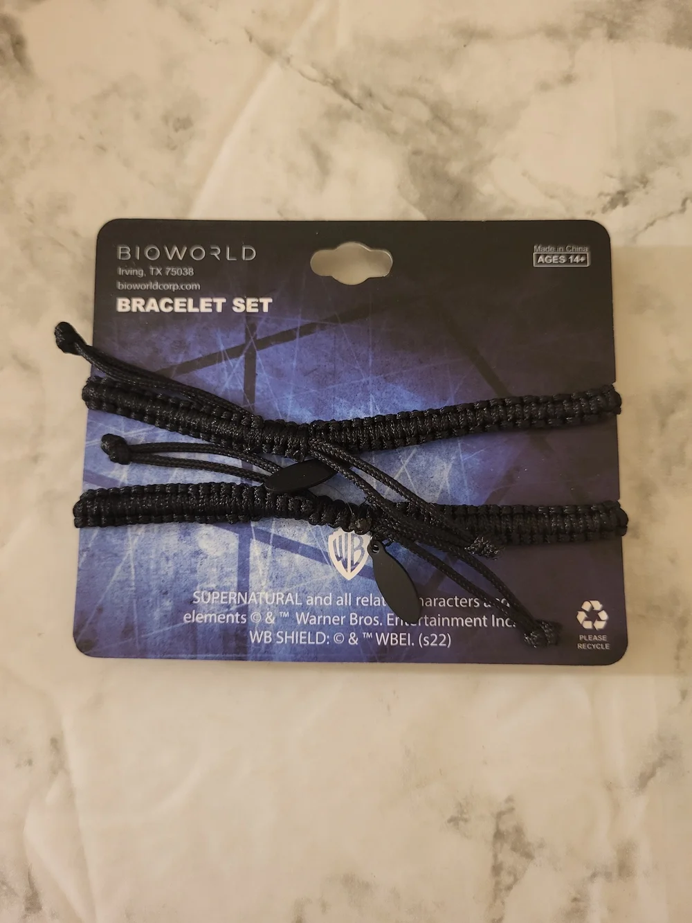 Bioworld Black Woven Cord Bracelet Set